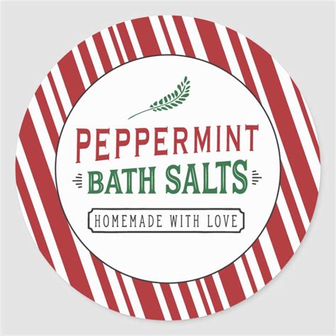 Printable Peppermint Bath Salt Labels
